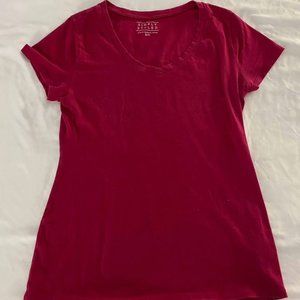 Simply Styled size Small Pink short-sleeve v-neck tee shirt